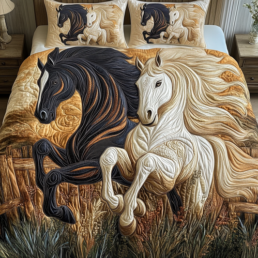 Gallop Glory 3-Piece Quilted Bedding Set NCU0VH2076