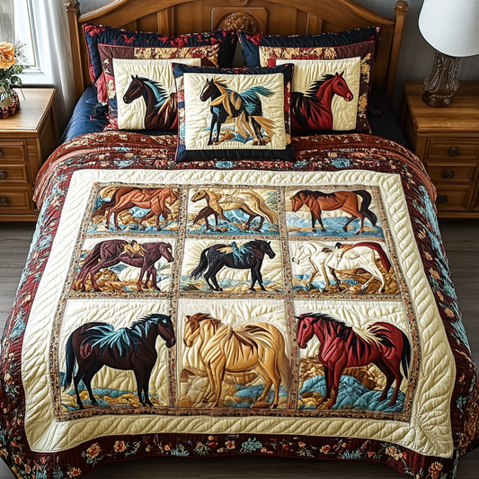 Gallop Grace 3-Piece Quilted Bedding Set NCU0VH1618