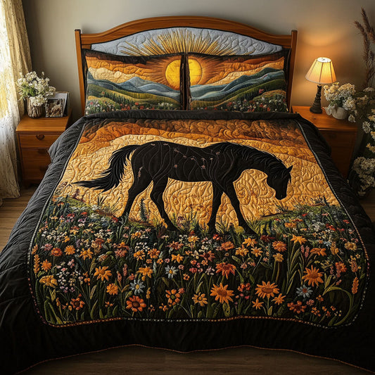 Gallop Through Nature 3-Piece Quilted Bedding Set NCU0PT4512