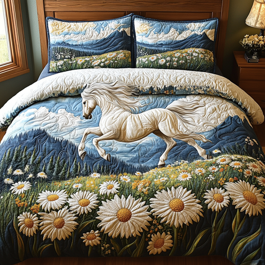 Galloping Daisies 3-Piece Quilted Bedding Set NCU0DV4803