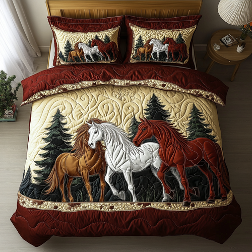 Galloping Grace 3-Piece Quilted Bedding Set NCU0DK3765