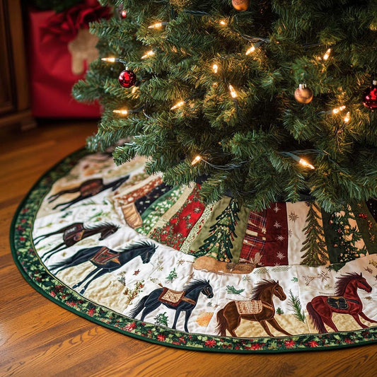 Galloping Grace Christmas Quilted Tree Skirt NCU0NT1722