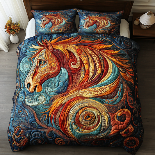 Galloping Heritage 3-Piece Quilted Bedding Set NCU0DK3231