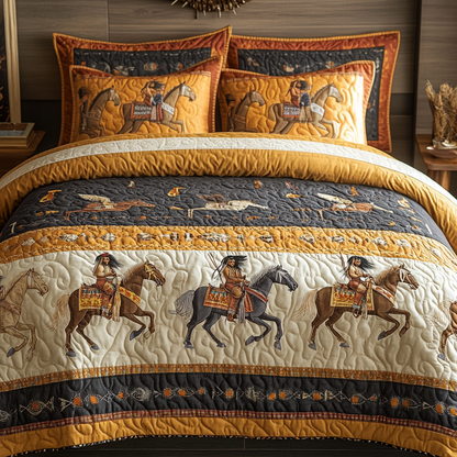 Galloping Heritage 3-Piece Quilted Bedding Set NCU0DV4279