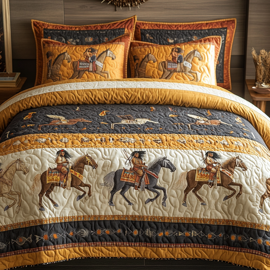 Galloping Heritage 3-Piece Quilted Bedding Set NCU0DV4279