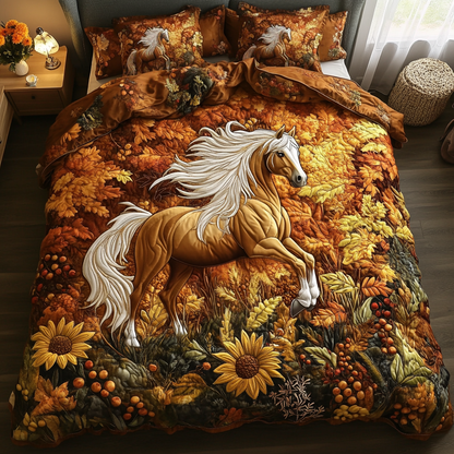 Galloping Horse 3-Piece Quilted Bedding Set NCU0DK8867