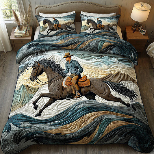 Galloping Trail 3-Piece Quilted Bedding Set NCU0DV6642