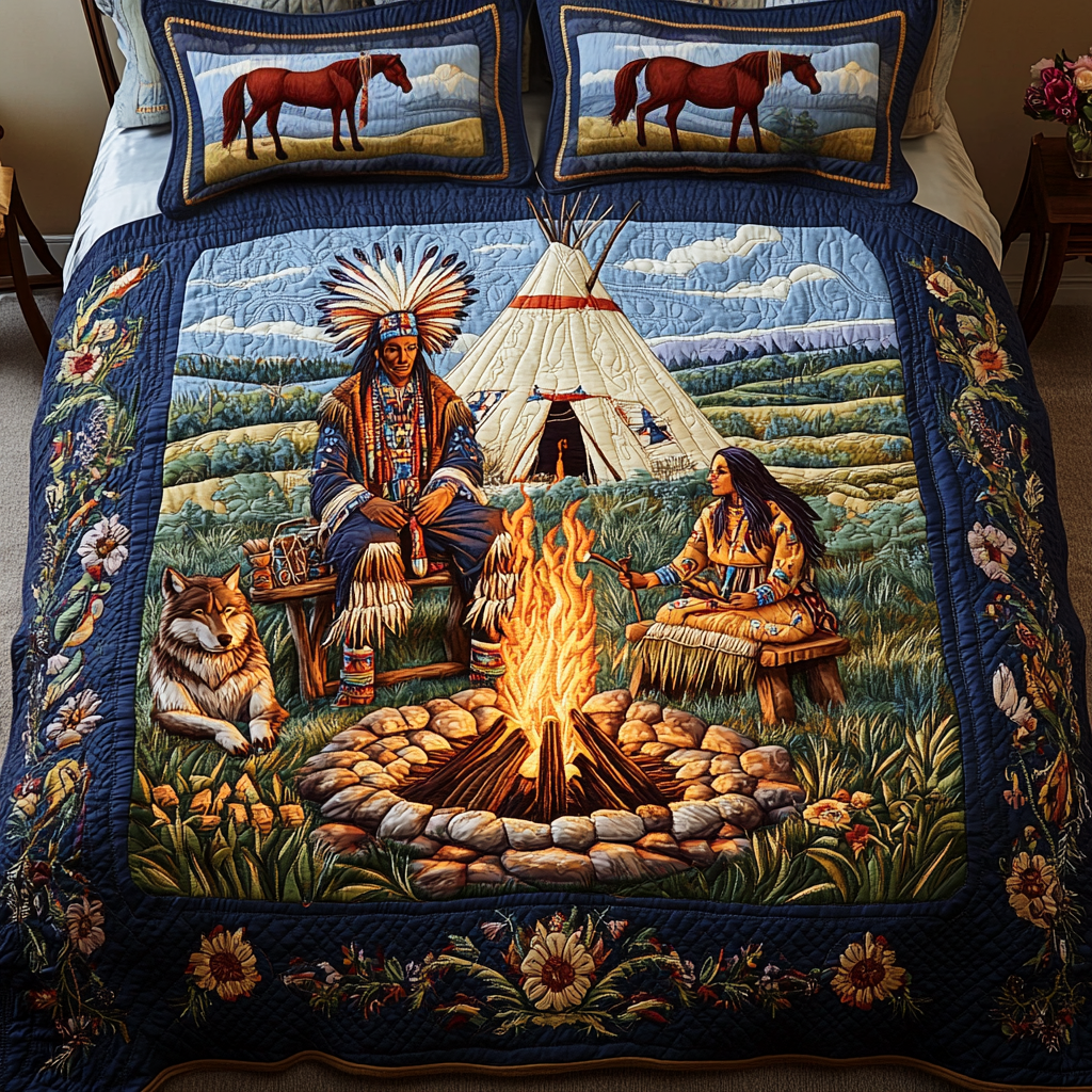 Galloping Warrior 3-Piece Quilted Bedding Set NCU0VH1879