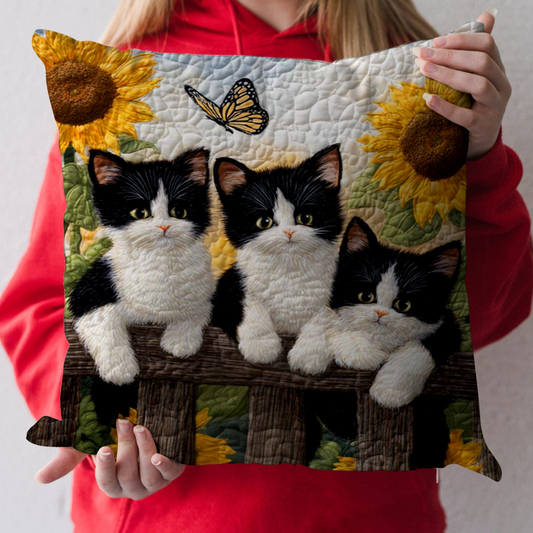Garden Cat Quilted Pillow Case NCU0NT8914