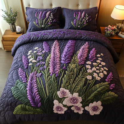Lavender 3-Piece Quilted Bedding Set NCU0VT149