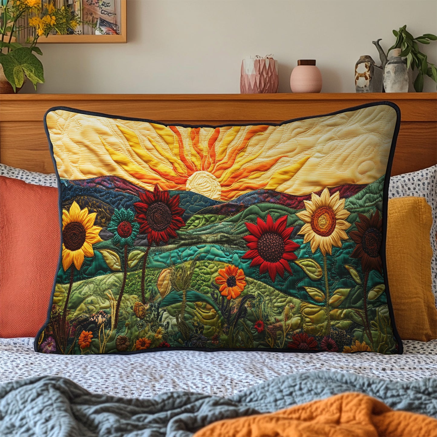 Garden Sunbeam Quilted Bedding Pillow Case NCU0PT5697