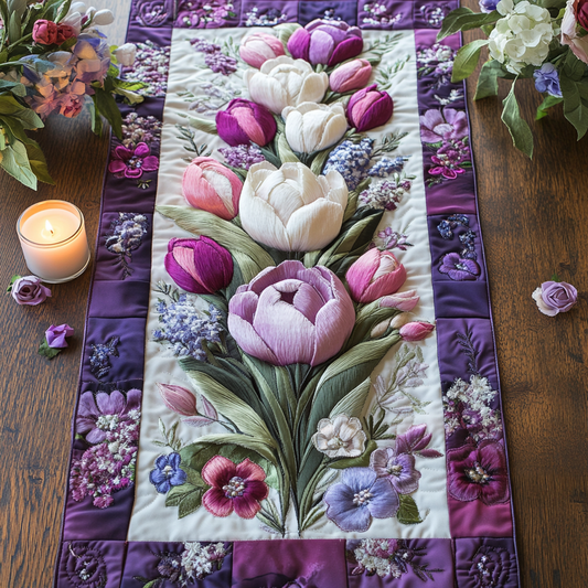 Garden Beauty Quilted Table Runner NCU0VH3281