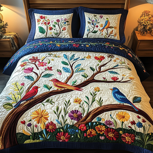 Garden Bliss 3-Piece Quilted Bedding Set NCU0VL2074