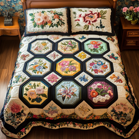 Garden Bliss 3-Piece Quilted Bedding Set NCU0VL2493