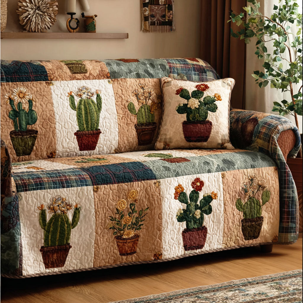 Garden Blocks Quilted Sofa Cover NCU0NT12132