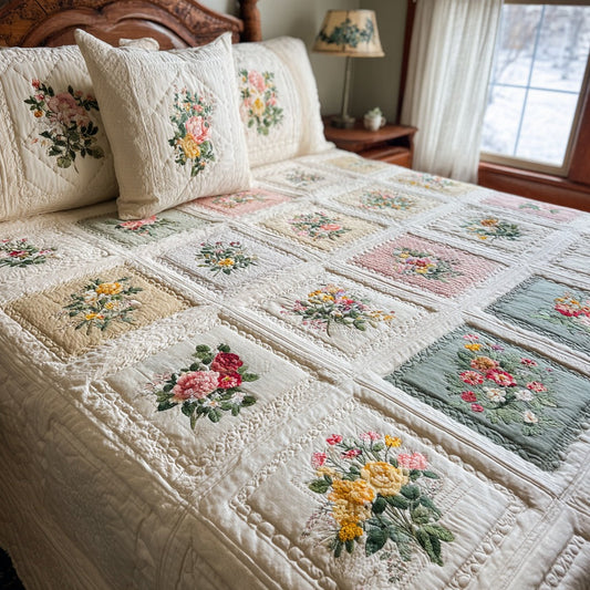 Garden Bloom 3-Piece Quilted Bedding Set NCU0DV9334