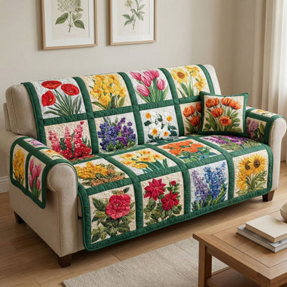 Garden Bloom Quilted Sofa Cover NCU0NT12349