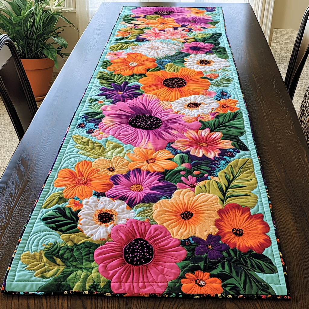 Garden Bloom Quilted Table Runner NCU0DK6154