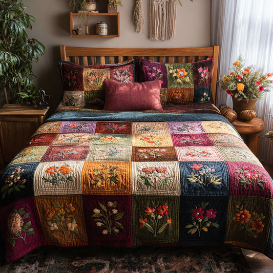 Garden Blooms 3-Piece Quilted Bedding Set NCU0VL3236