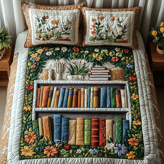 Garden Bookshelf Glow 3-Piece Quilted Bedding Set NCU0NT2932