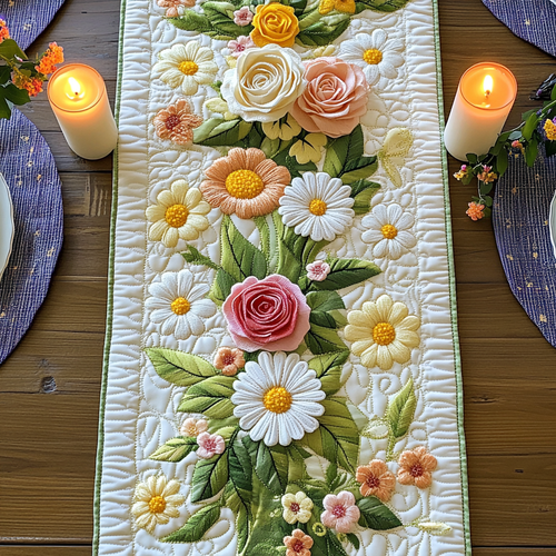 Garden Breeze Quilted Table Runner NCU0VH4579