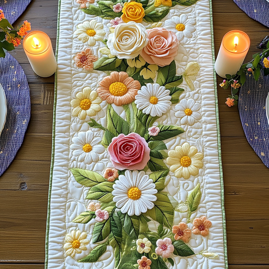 Garden Breeze Quilted Table Runner NCU0VH4579