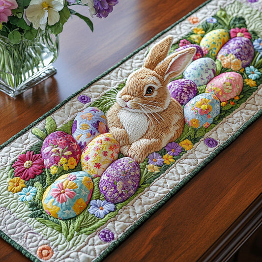Garden Bunny Cheer Quilted Table Runner NCU0NT4815