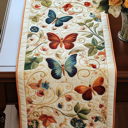 Garden Butterfly Dance Quilted Table Runner NCU0NT4133