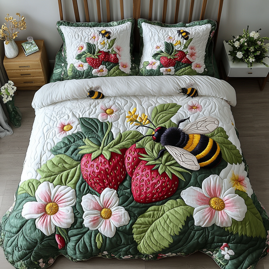 Garden Buzz 3-Piece Quilted Bedding Set NCU0VH5328
