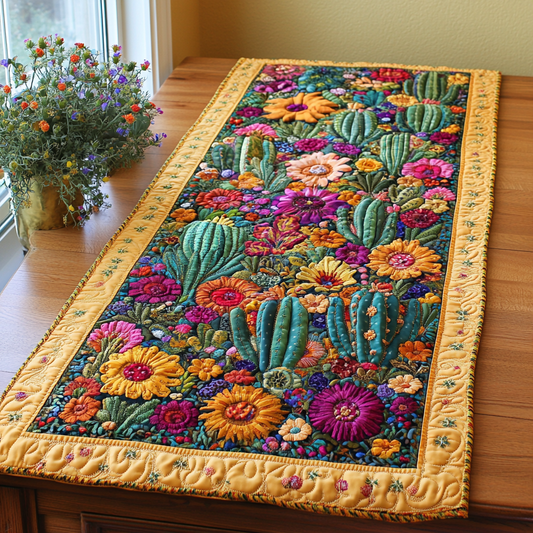 Garden Cactus Quilted Table Runner NCU0DK9641