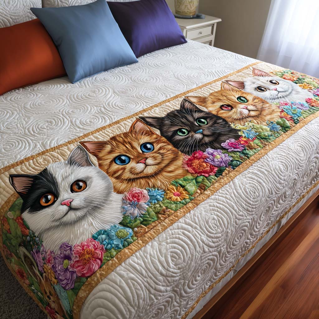 Garden Cats Quilted Bed Runner NCU0NT9938
