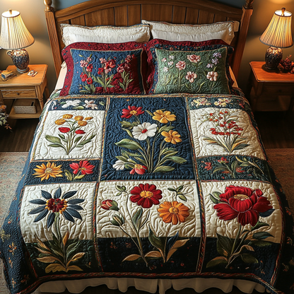 Garden Charm 3-Piece Quilted Bedding Set NCU0DK9718