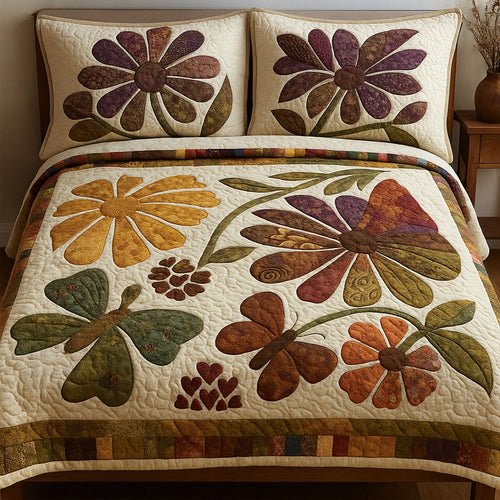 Garden Charm 3-Piece Quilted Bedding Set NCU0PT7253
