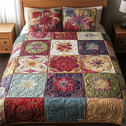 Garden Charm 3-Piece Quilted Bedding Set NCU0VH2120