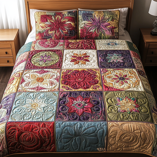 Garden Charm 3-Piece Quilted Bedding Set NCU0VH2120