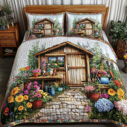 Garden Charm 3-Piece Quilted Bedding Set NCU0VL2187