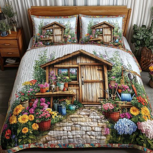 Garden Charm 3-Piece Quilted Bedding Set NCU0VL2187