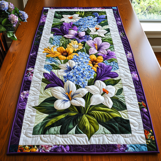Garden Charm Quilted Table Runner NCU0VL1550