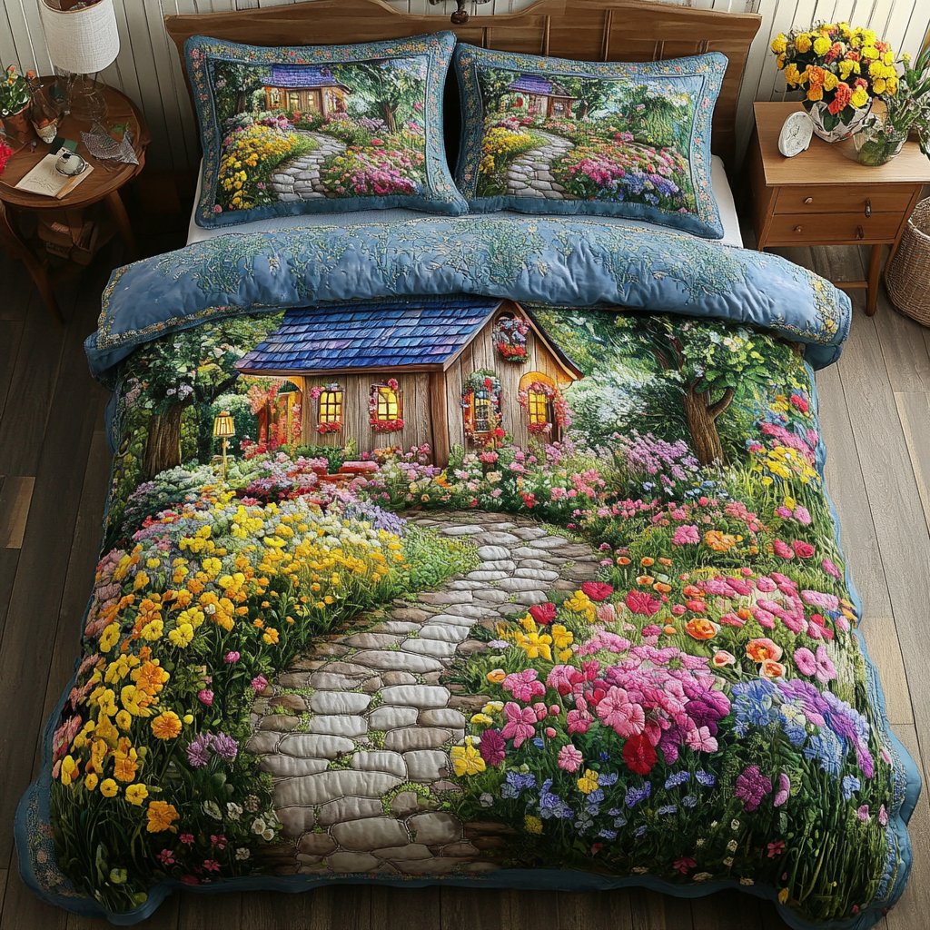 Garden Cottage 3-Piece Quilted Bedding Set NCU0DK6365