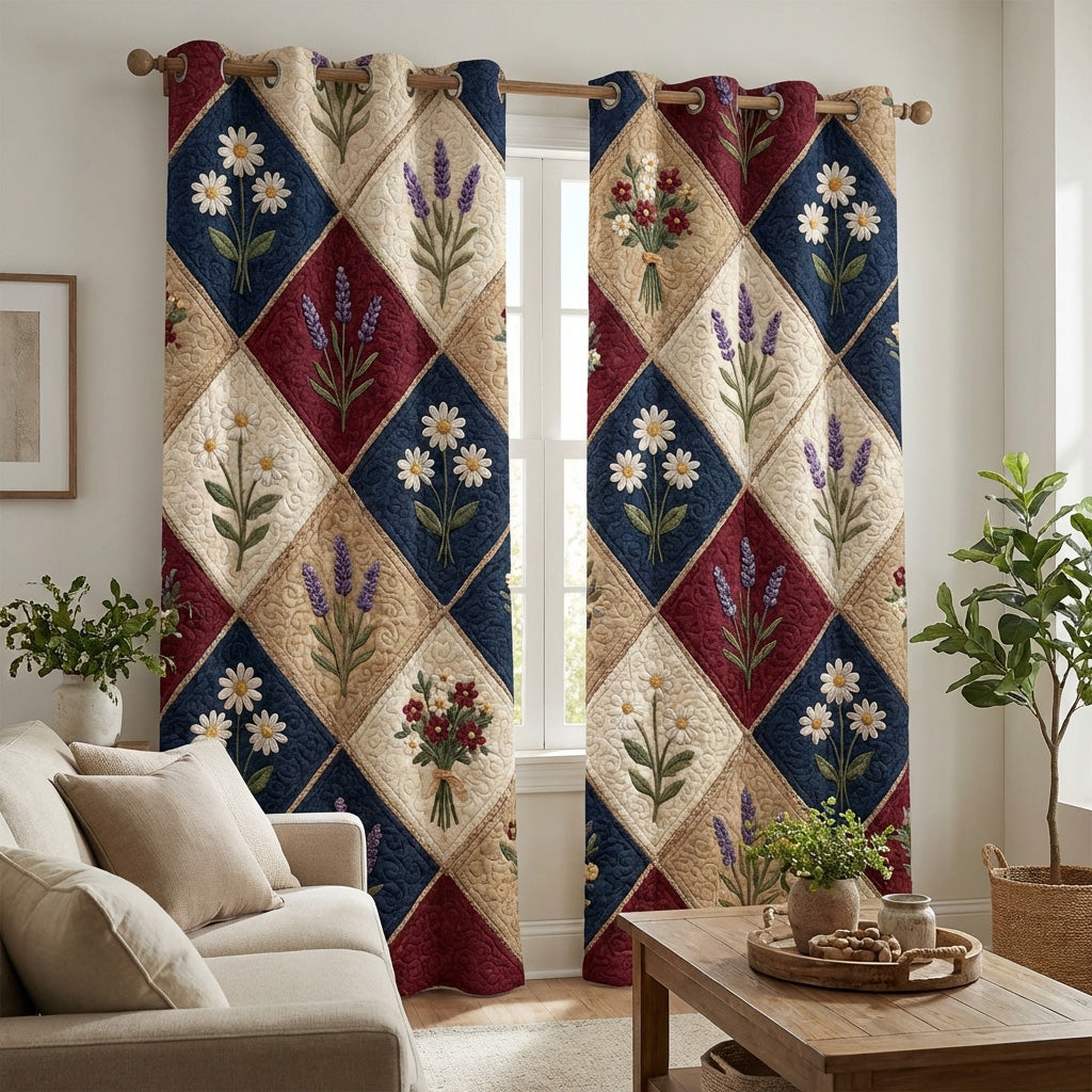 Garden Diamond Quilted Curtains NCU0TV1756