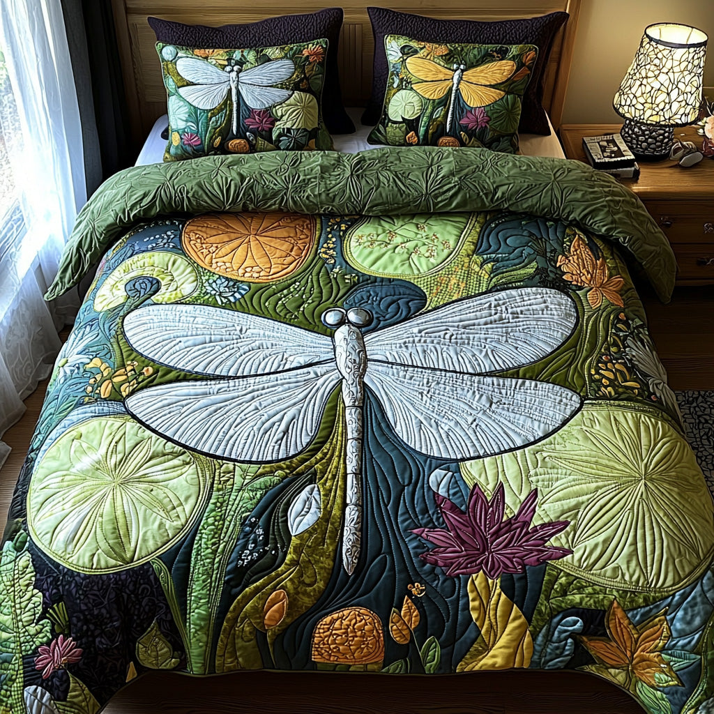 Garden Dragonfly 3-Piece Quilted Bedding Set NCU0DV6530