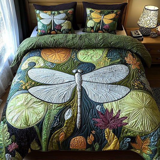 Garden Dragonfly 3-Piece Quilted Bedding Set NCU0DV6530