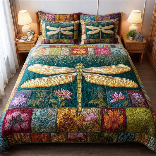 Garden Dragonfly 3-Piece Quilted Bedding Set NCU0TD2470