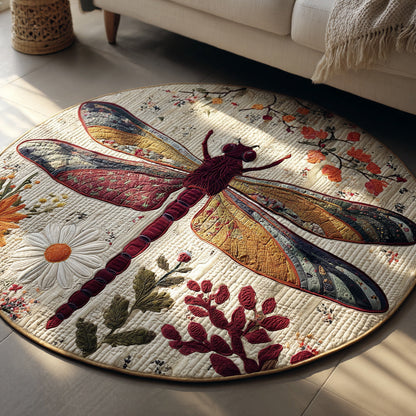 Garden Dragonfly Quilted Round Mat NCU0HH011