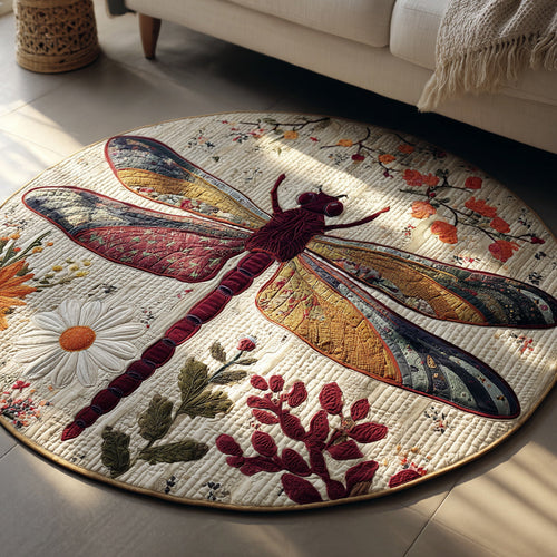 Garden Dragonfly Quilted Round Mat NCU0HH011