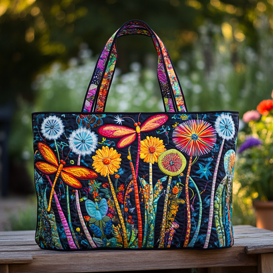 Garden Dragonfly Quilted Tote Bag NCU0DK8832