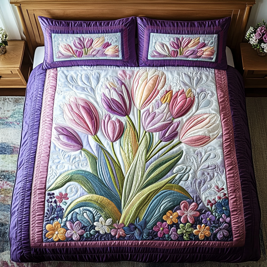 Garden Dreams 3-Piece Quilted Bedding Set NCU0VH3293