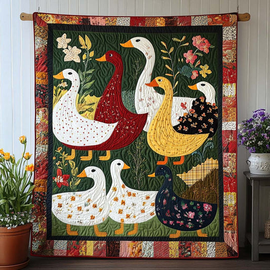 Garden Duck Whisper Quilted Blanket NCU0NT8252
