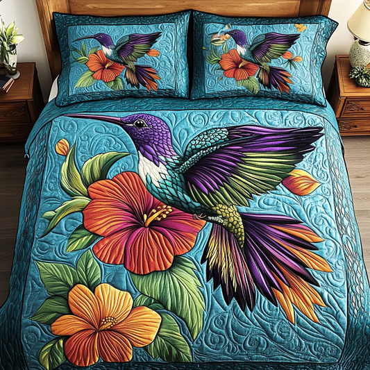 Garden Echo 3-Piece Quilted Bedding Set NCU0VH4919
