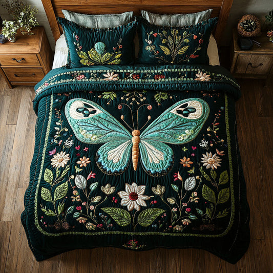 Garden Flight 3-Piece Quilted Bedding Set NCU0PT3484